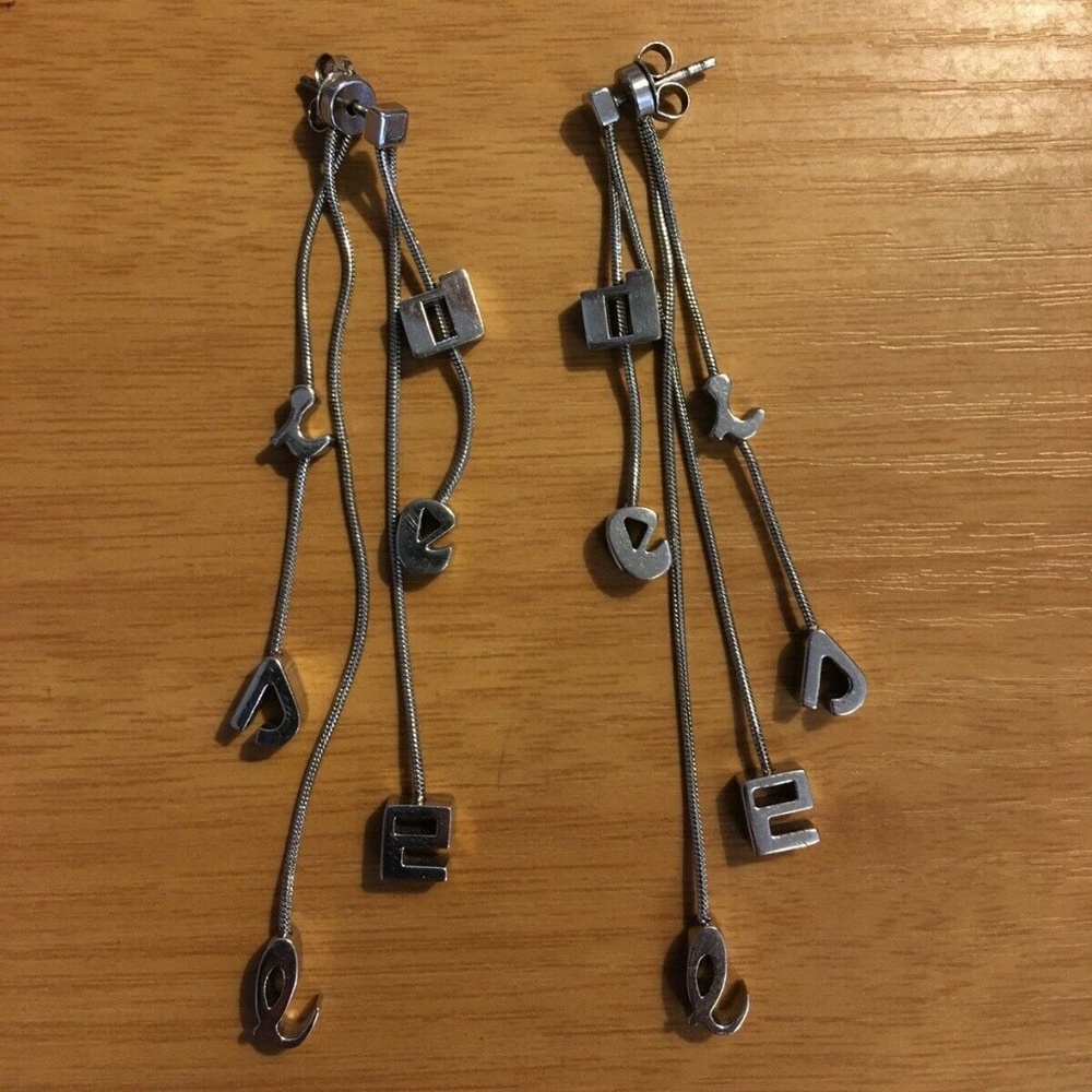 Diesel Extruded Font Earrings